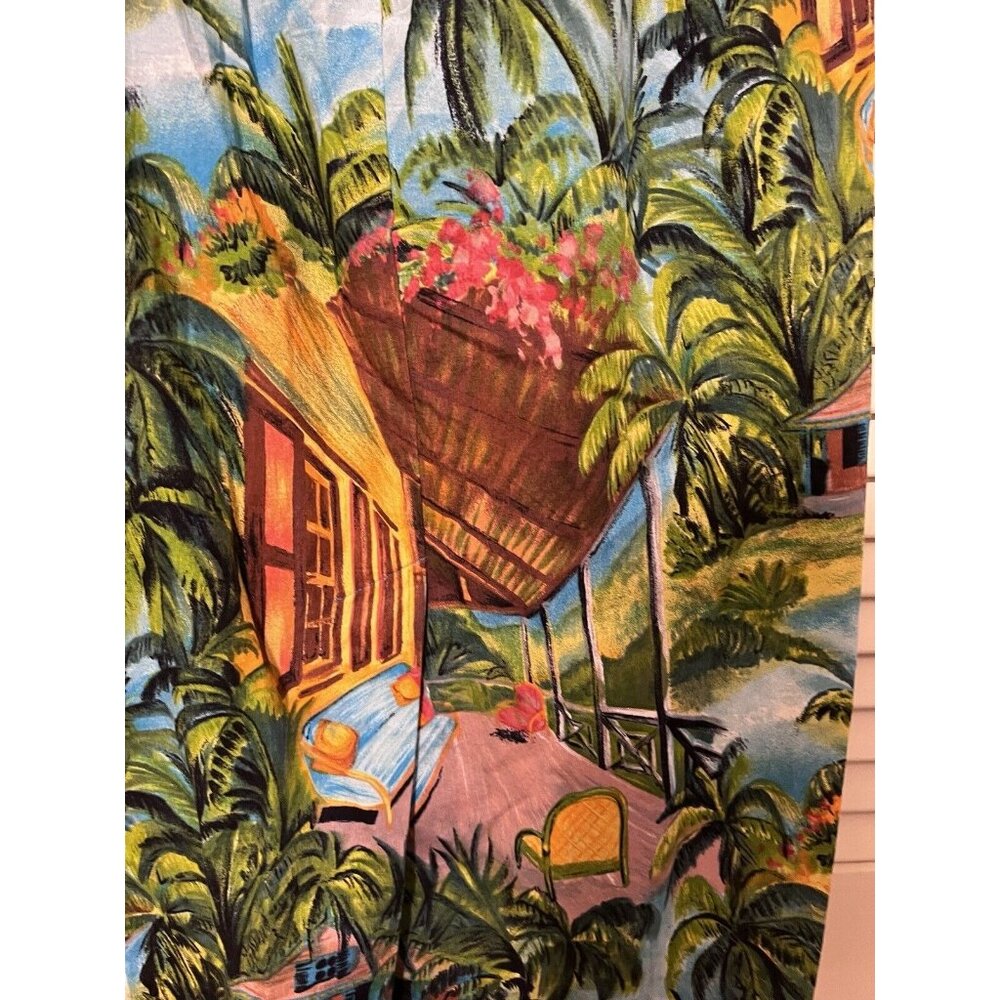Vtg Sharon Young Tropical Hawaiian Tiki Print Straight Pencil Midi Skirt 14 - Picture 11 of 15